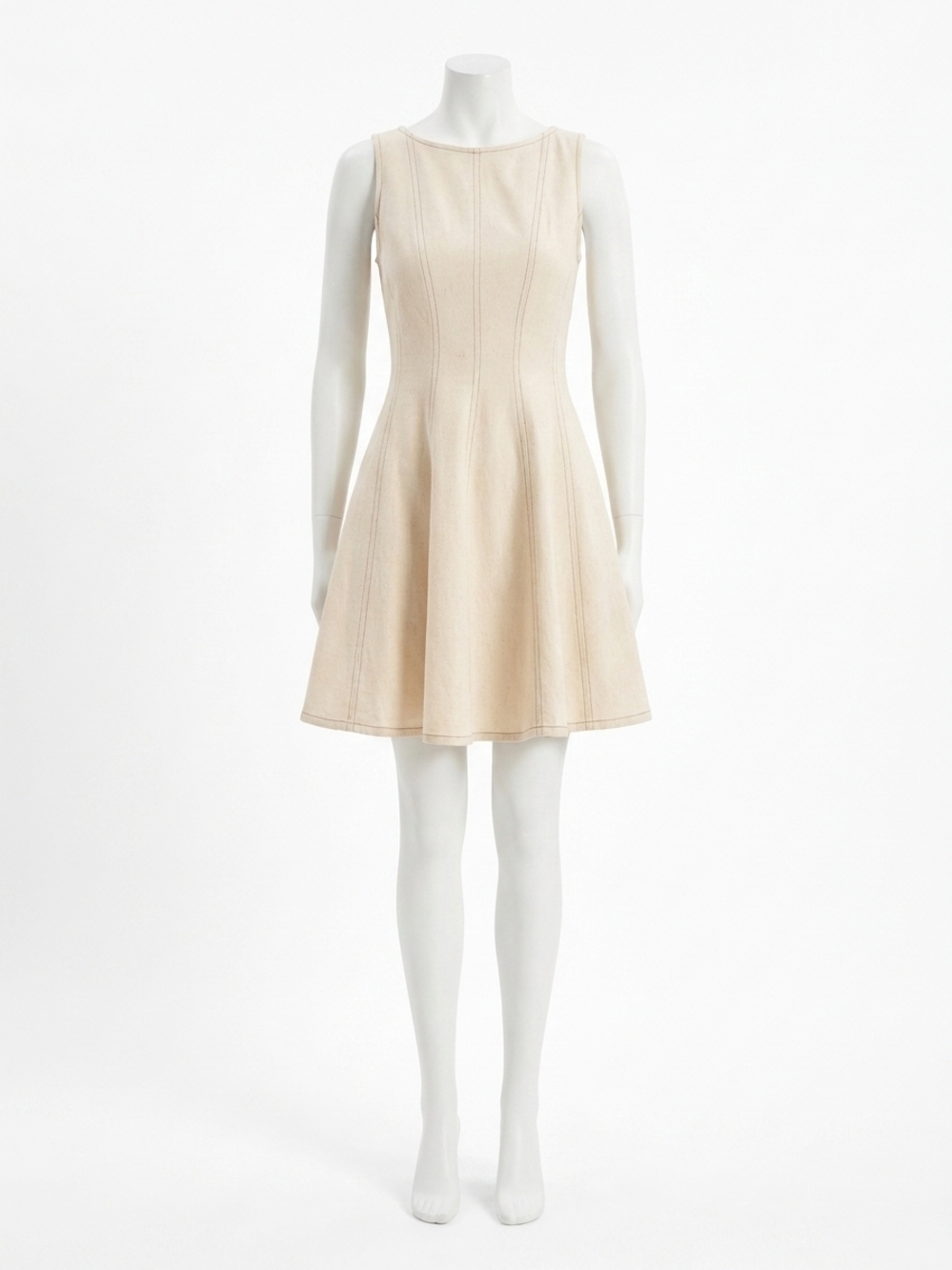 NEW FIFTEEN TWENTY women's darla contrast stitch dress in natural